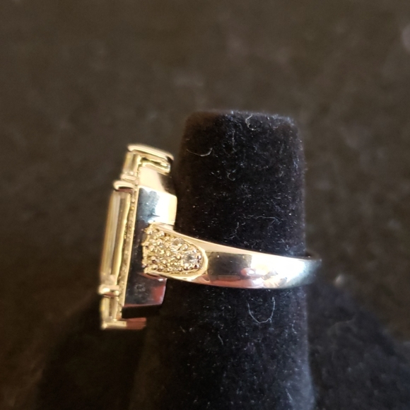 Sterling 925 silver CZ cocktail ring - Picture 3 of 5